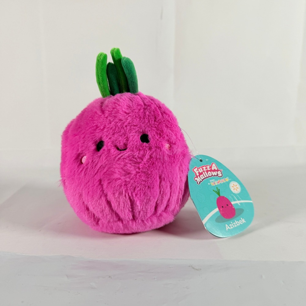 Squishmallows FuzzaMallows Azizbek Beet Plush 5 inch Pink New Fuzzy Walmart